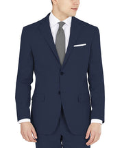 Dkny Mens Modern fit Suit Jacket Blazer 40 L Navy Blue Solid Stretch