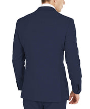 Dkny Mens Modern fit Suit Jacket Blazer 48 L Blue Solid Stretch