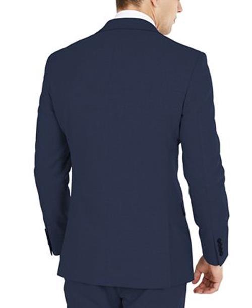 Dkny Mens Modern fit Suit Jacket Blazer 44 L Navy Blue Solid Stretch