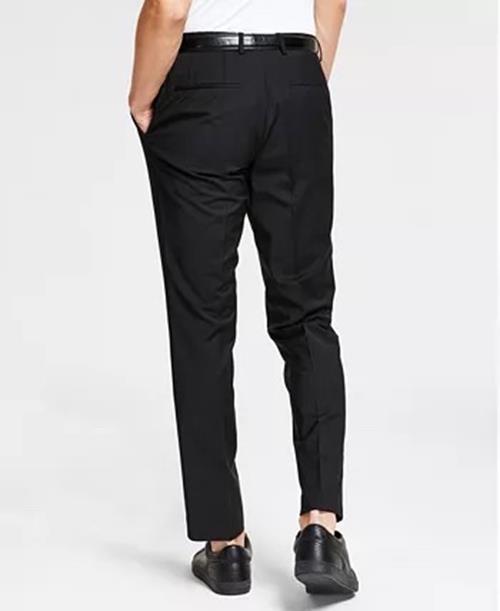 Hugo Boss Mens Modern fit Dress Pants 30 / 32 Black Solid Stretch