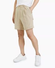 INC International Concepts Mens Perforated Pleated 7 Shorts Sand Linen Beige 40