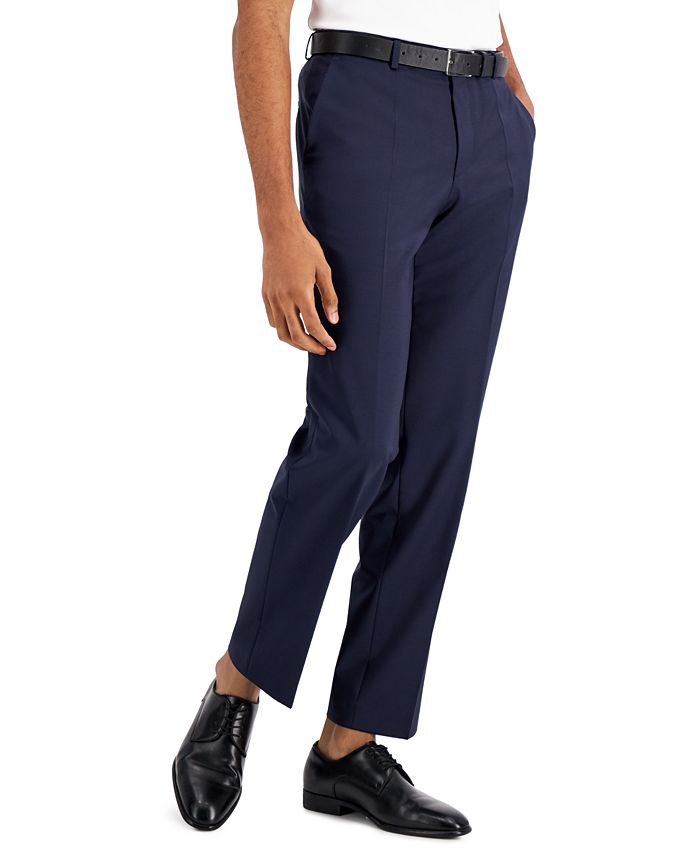 Hugo Boss Mens Modern fit Dress Pants 40 / 32 Navy Blue Solid Stretch