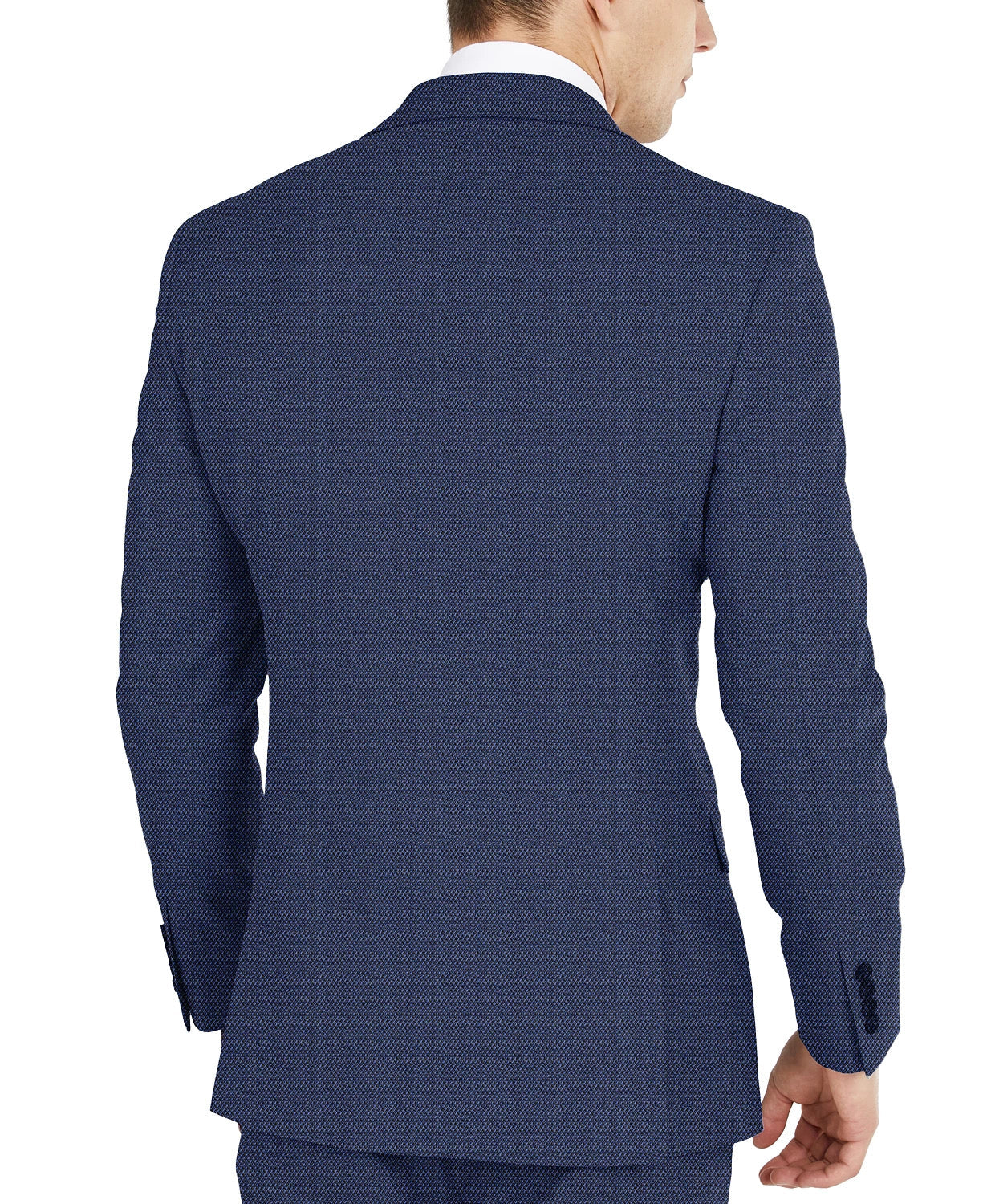 Dkny Mens Modern fit Suit Jacket Blazer 42 L Navy Blue Solid Stretch