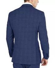 Dkny Mens Modern fit Suit Jacket Blazer 38 S Blue Plaid Stretch