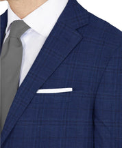 Dkny Mens Modern fit Suit Jacket Blazer 41 R Navy Blue Plaid Stretch