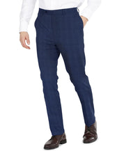 Dkny Mens Modern fit Dress Pants 38 / 30 Navy  Blue Plaid