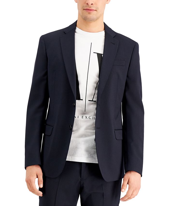 AX Armani Exchange Men's Slim-Fit Solid Suit Jacket 42R Navy Blue