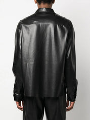 Nanushka Mens Coated-Finish Shirt Jacket XXL 2XL Black