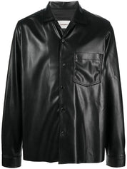 Nanushka Mens Coated-Finish Shirt Jacket XXL 2XL Black