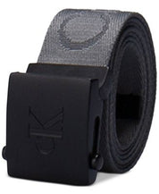 Calvin Klein Men's Logo Print Casual Web Belt Black Medium