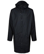 Rains Mens Long Raincoat Coat XL Black Solid