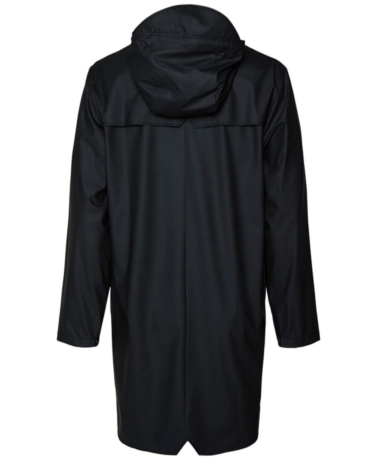Rains Mens Long Raincoat Coat XL Black Solid