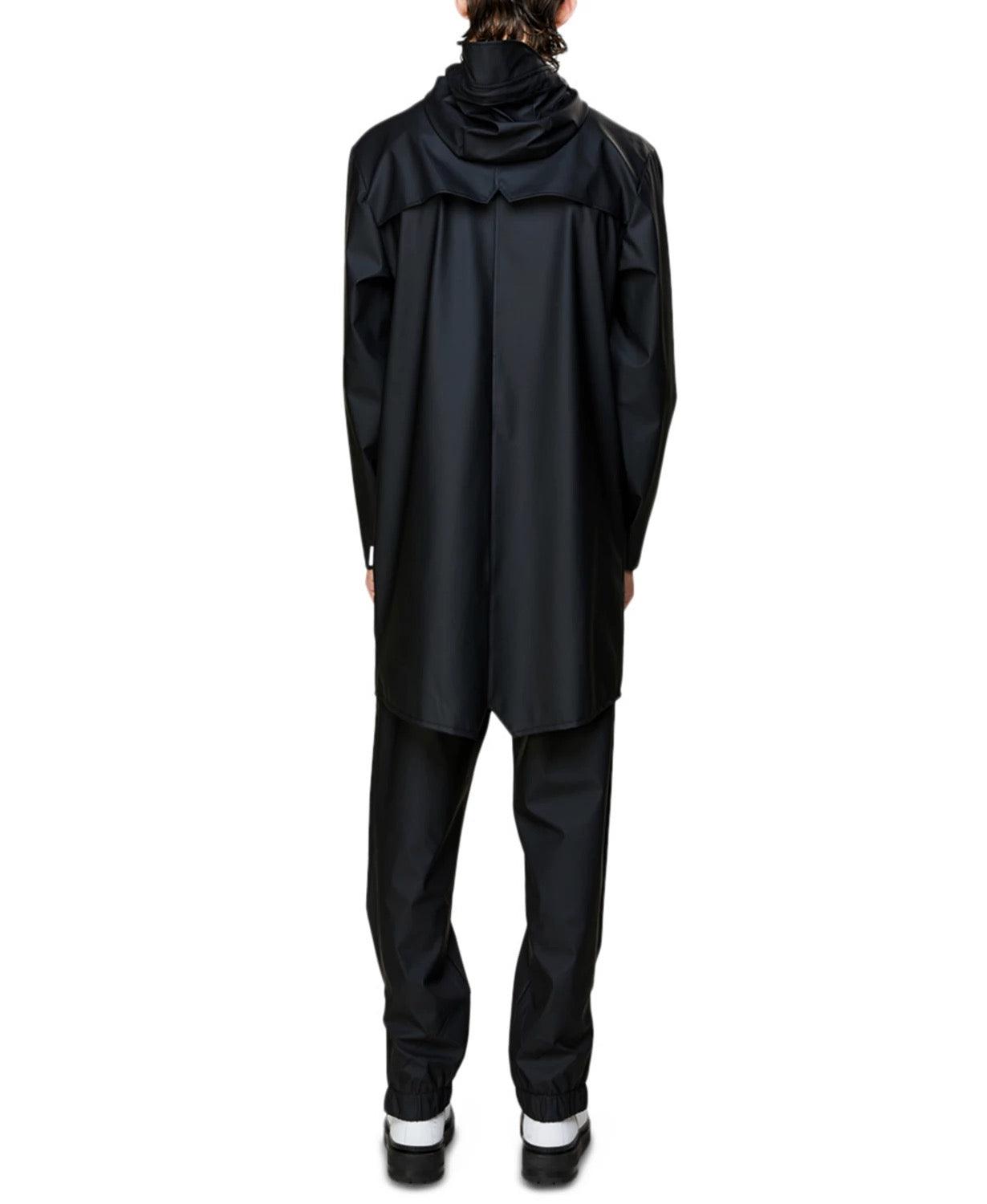Rains Mens Long Raincoat Coat XL Black Solid