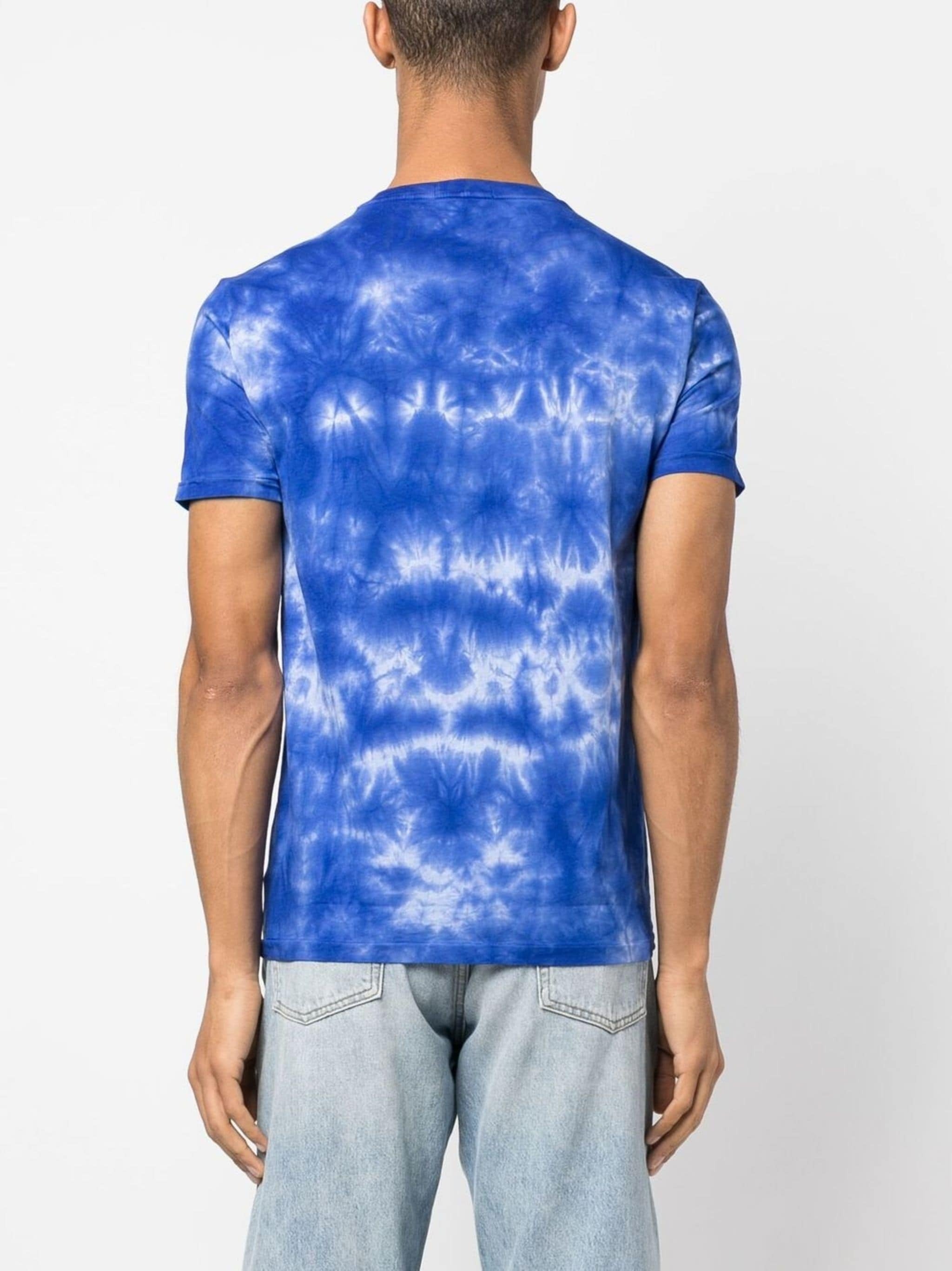 Polo Ralph Lauren mens tie dye cotton T Shirt Small Blue