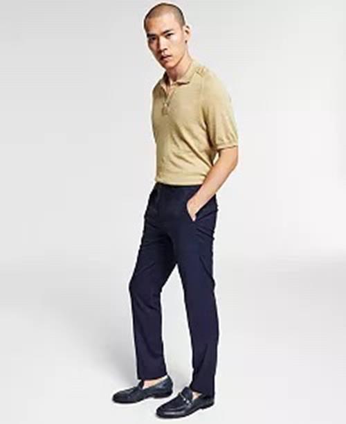 Bar Iii Mens Slim fit Dress Pants 30 / 30 Navy Blue Plaid