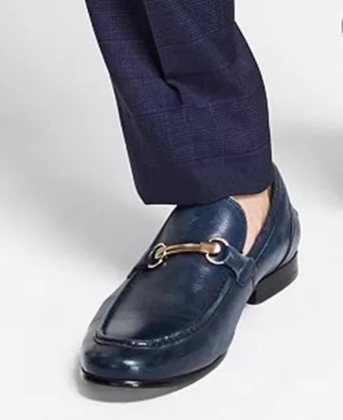 Bar Iii Mens Skinny fit Dress Pants 32 / 32 Navy Blue Plaid Stretch Wool