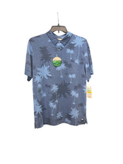 Pga Tour Mens Regular fit Short Sleeve Polo Shirt Medium Blue Palm Print