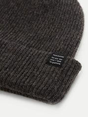 Frank & Oak Mens The Yak Wool Beanie Hat in Charcoal Grey Yak Wool