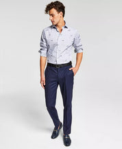 Bar Iii Mens Slim fit Dress Pants 32 / 32 Navy Blue Plaid
