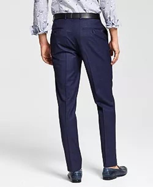 Bar Iii Mens Slim fit Dress Pants 36 / 32 Blue Plaid