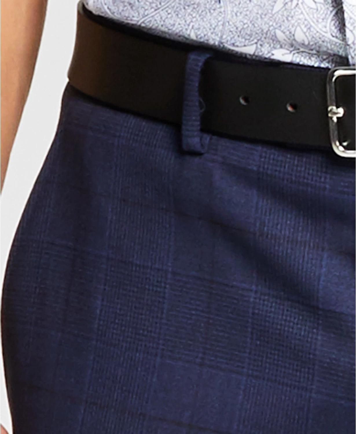 Bar Iii Mens Slim fit  Wool Dress Pants 30 / 32 Navy  Blue Plaid