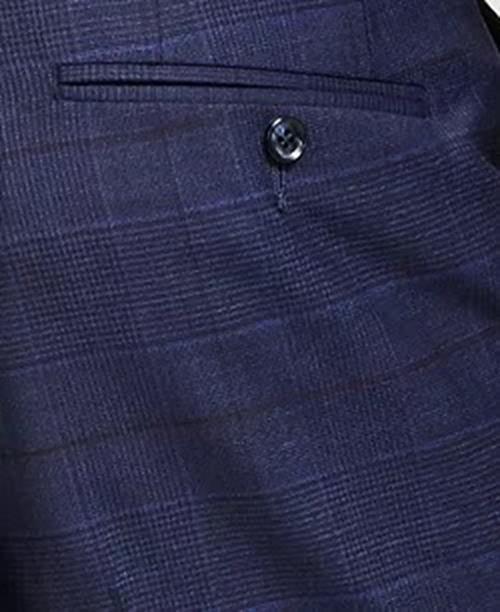 Bar Iii Mens Slim fit Dress Pants 36 / 32 Blue Plaid
