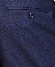 Bar Iii Mens Slim fit Wool Dress Pants 33 / 30 Navy  Blue Plaid