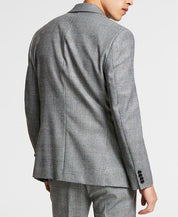 Bar III Men's Slim Fit Black White Plaid Suit Jacket 44L Sport Coat