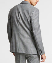 Bar Iii Men's Slim Fit Plaid Suit Jacket Black White 44S