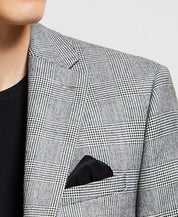 Bar III Men's Slim Fit Suit Jacket Black White Plaid 44L