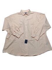 Club Room Mens Regular fit Dress Shirt Large 16 in 32-33 Orange Striped