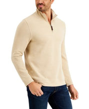 Club Room Birdeye Mens 1/4 Zip Pullover Sweater XL Beige