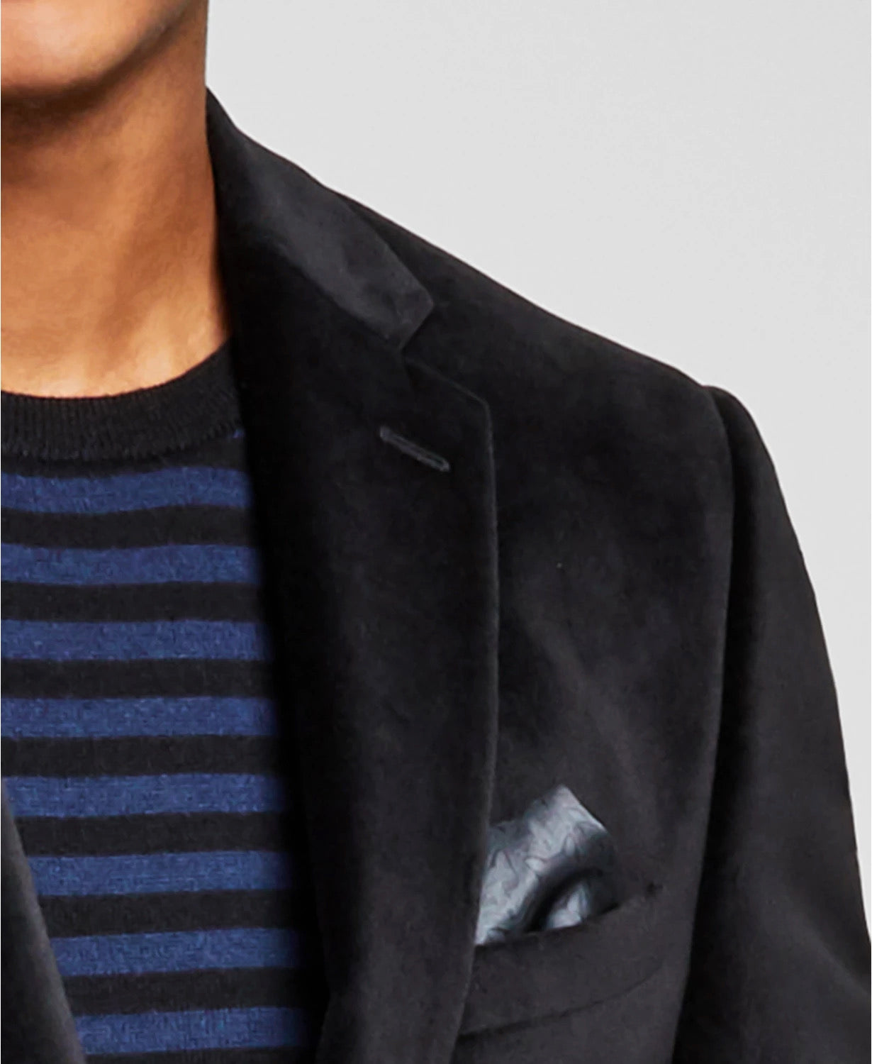 Alfani Slim-Fit Velvet Blazer Black 42L Sport Coat