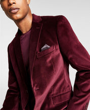 Alfani Men's Slim-Fit Velvet Blazer 36S Burgundy