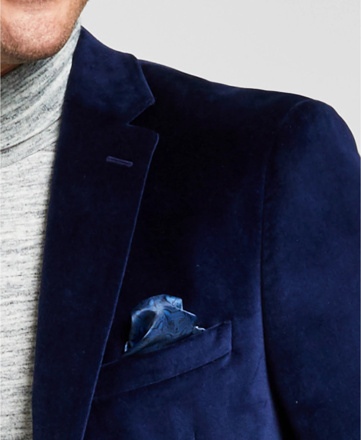 Alfani Men's Slim-Fit Velvet Blazer Navy Blue 42R Sport Coat Jacket