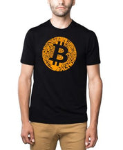 La Pop Art Men's Bitcoin Premium Word Art T shirt Black Medium