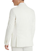 Kenneth Cole Mens Slim fit 2 Piece Linen Suit 46 S / 40 Waist White Stretch