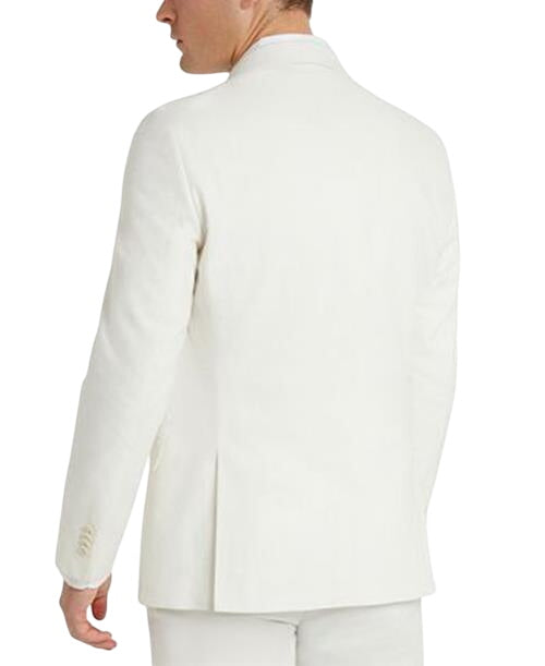 Kenneth Cole Mens Slim fit 2 Piece Linen Suit 46 S / 40 Waist White Stretch