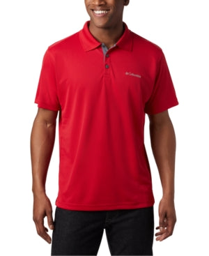 Columbia Men Regular fit Short Sleeve Polo Shirt XL Red Solid