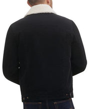 Guess Mens Corduroy Bomber Jacket Coat Small Black Solid