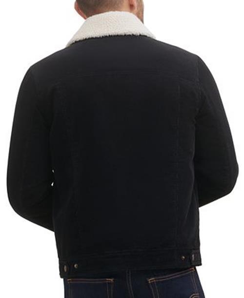 Guess Mens Corduroy Bomber Jacket Coat Small Black Solid