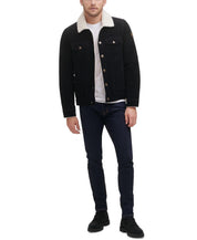 Guess Mens Corduroy Bomber Jacket Coat Small Black Solid