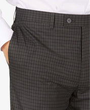 Calvin Klein Mens Plaid Skinny Fit Dress Suit Pants Black Grey 36 x 32