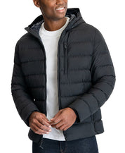 MICHAEL KORS Men's Hooded Puffer Jacket Medium Black