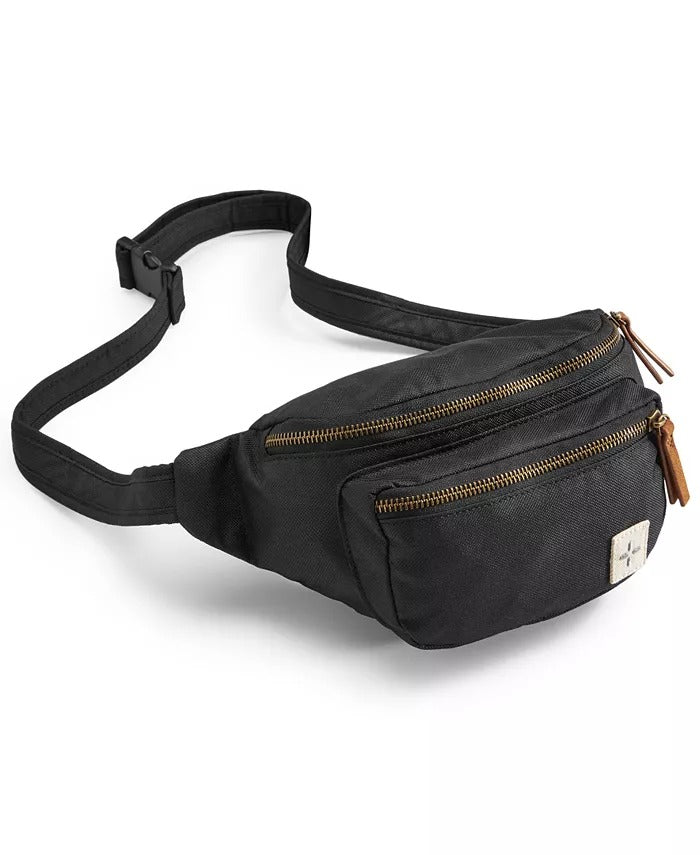 SUN + STONE Kieran Canvas Fanny Pack Waistbag Belt Bag Black