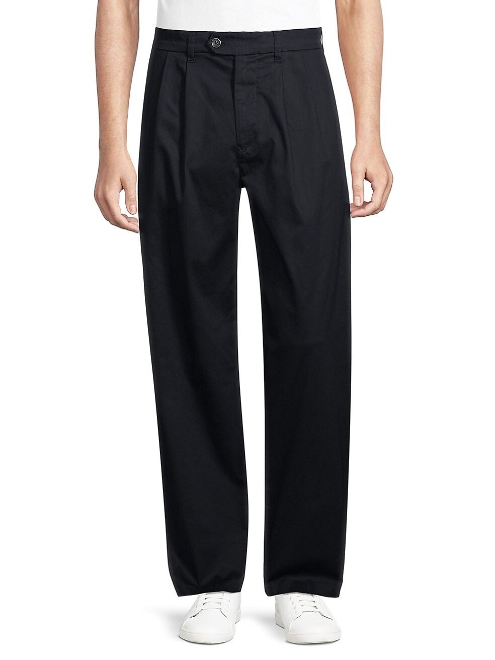 TOMMY HILFIGER Men's New School Prep Pleated Chino Pants 32 x 32 Navy Blue