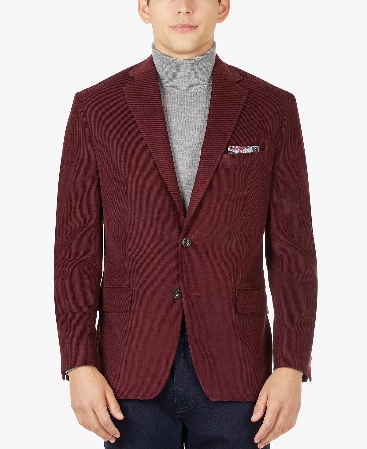 Michael Kors Mens Classic fit Sport Coat Blazer 38 S Red Solid Stretch