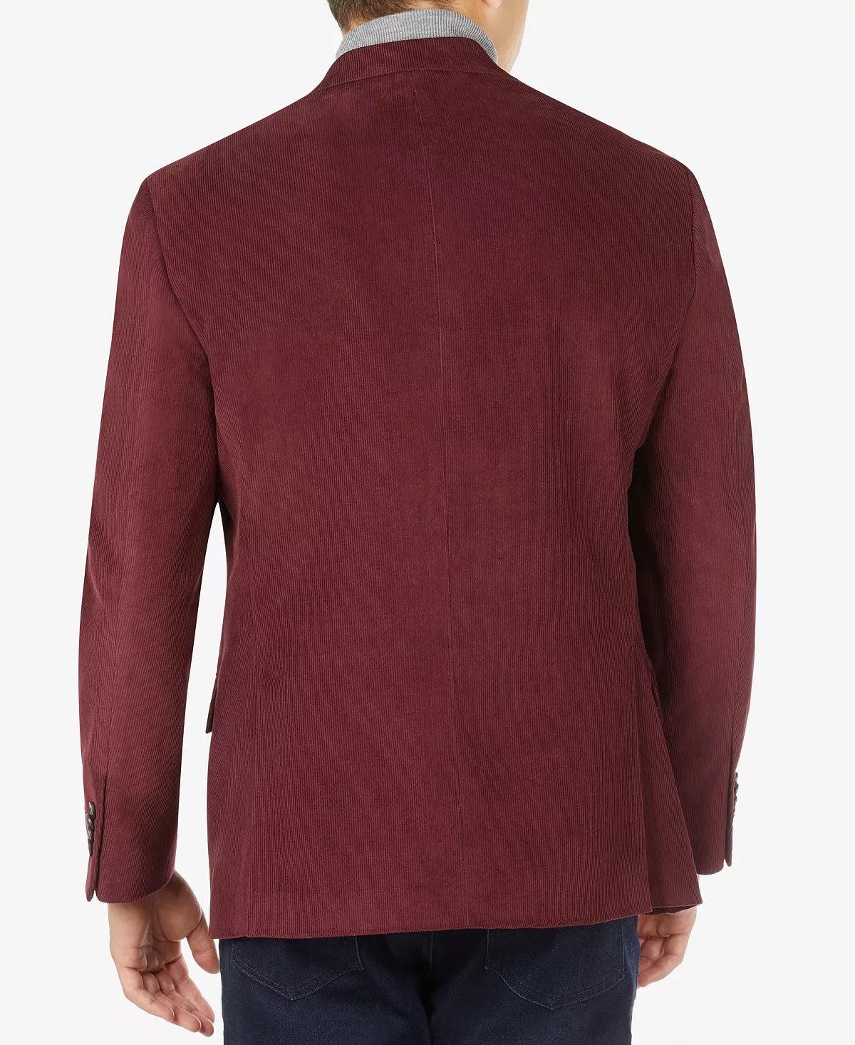 Michael Kors Mens Classic fit Sport Coat Blazer 40 L Dark Red Solid Stretch