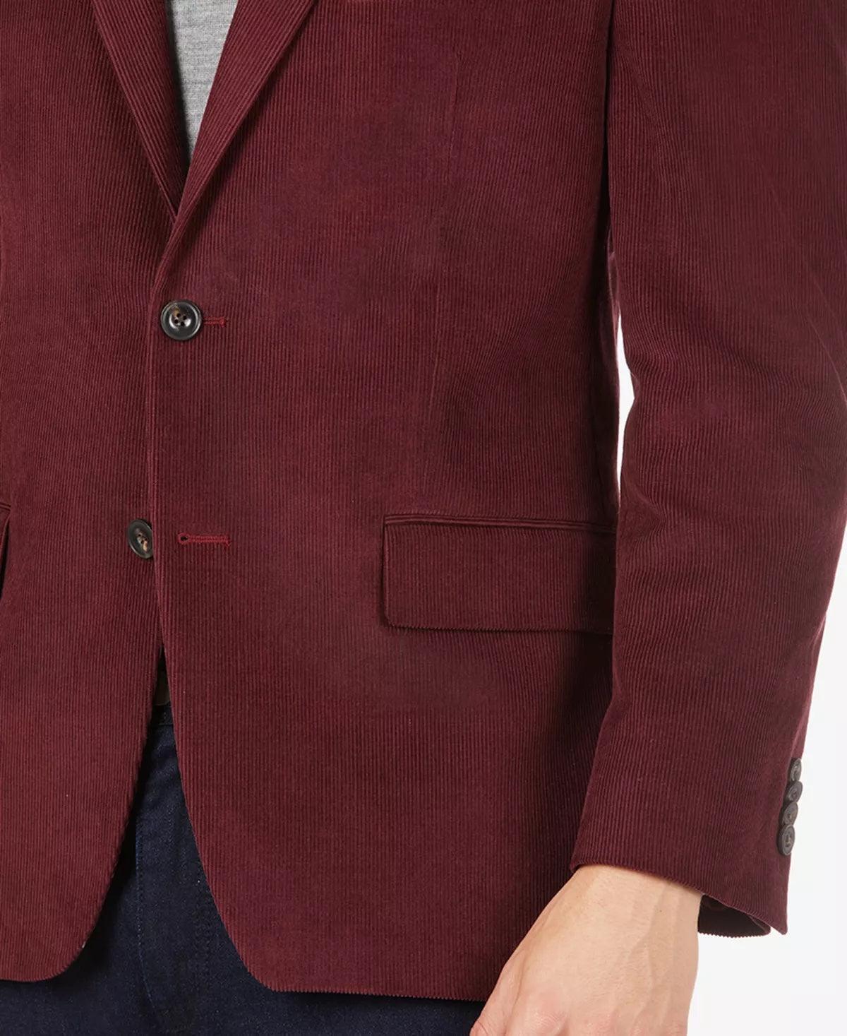 Michael Kors Mens Classic fit Sport Coat Blazer 40 L Dark Red Solid Stretch