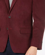 Michael Kors Mens Classic fit Corduroy Sport Coat Blazer 44 S Red Solid Stretch